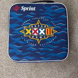 VTG Super Bowl 32 XXXII 1998 Seat Cushion Sprint Pouch Broncos vs Packers