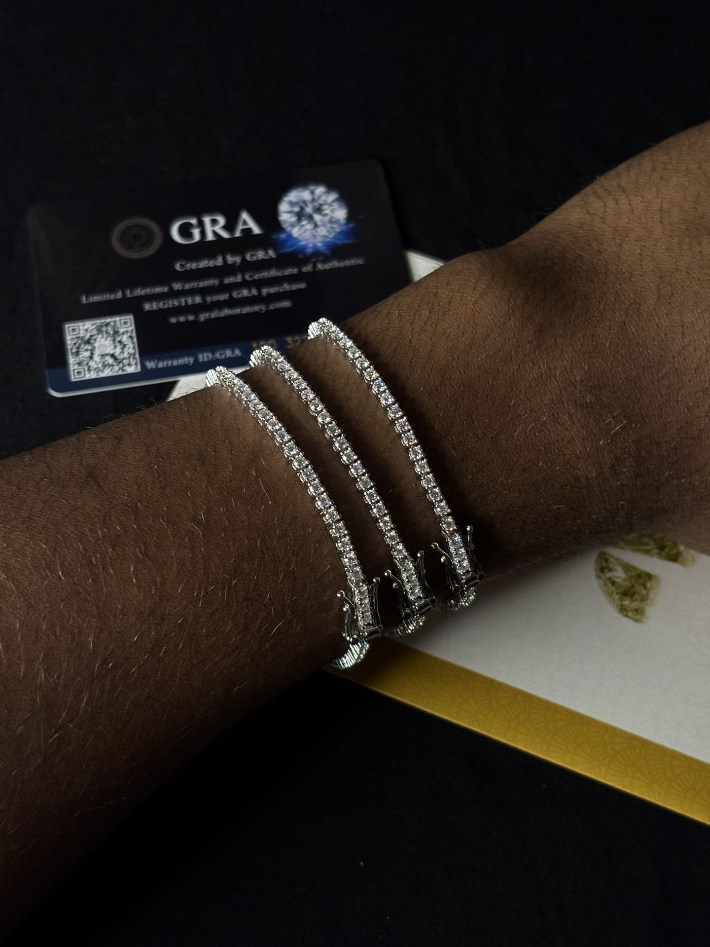 VVS Tennis Bracelet pass tester SOLID 925Sterling Silver MOISSANITE 7" 2mm 