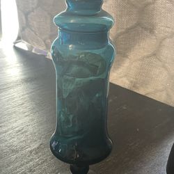 Antique Blue Glass Container