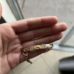 14K Gold Dolphin Braclet Tri-tone 