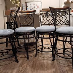 Barstools: Wrought Iron Swivel 