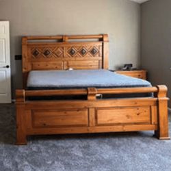 King Size Solid Wood Bed Frame+ Dresser