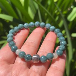 8mm Stretchable Blue Water Jade Bracelet