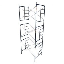 MetalTech Saferstack Scaffold Section, 3-Story 15.6 ft. x 7 ft. x 5 ft. Mason Scaffolding Frame Set with Galvanized Cross Braces