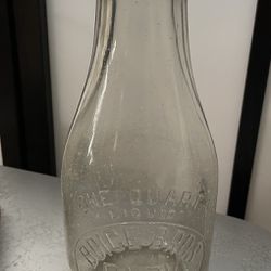 Vintage Glass Milk Bottle (Boice Bros. Dairy Kingston, NY (One QT) - Great For Flower Vase