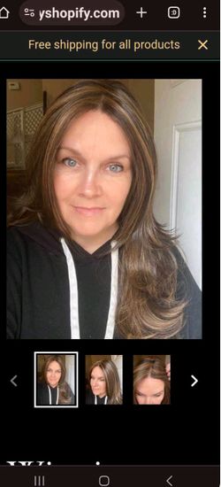 New in box long wig, brown with carmel