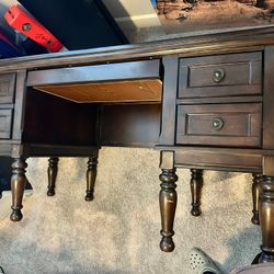 Great Condition Heavy Duty Desk And Two Matching File Cabinets