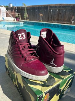 Air Jordans Burgundy and Red Trainers