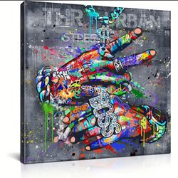 1pc, Street Art - Bedroom Graffiti Painting - Pop Art Poster Colorful Modern Wall Decor Ready To Hang Unframed 12×12 Inches