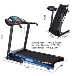 🏃‍♂️ Foldable 2.5 HP Treadmill w/ 12-Level Auto Incline – New in Box! 🏡
