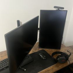 Dual Monitor Stand With 2 sceptre Monitors
