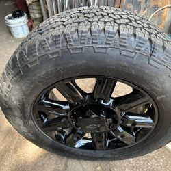 New 20” Black Chevy Trailboss Wheels and Tires 20 Chevrolet Rims 8 lug 8x180 bolt pattern fit GMC Sierra 2500 and Chevrolet Silverado HD Heavy Duty LT