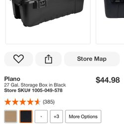 Plano 27 Gal. Storage Box in Black Store SKU# 1005-049-578