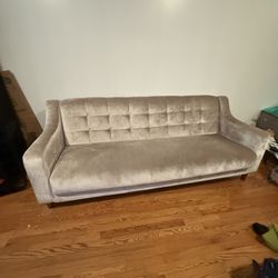 Silver Velvet Sofa only a few years old