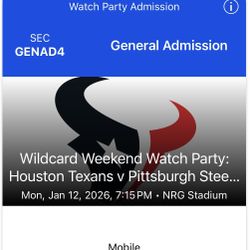 Texans Vs Steelers Wildcard Watch Party
