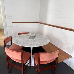 Mid Century dining chairs Mohair upholstered MCM Set of 4