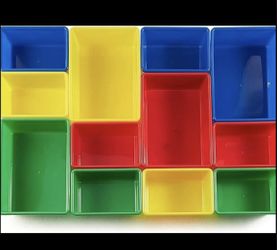 Nice 4 Colorful Storage Organizer Bins Containers Utility Tray Totes - Toys Clothes Belts Hats Purses