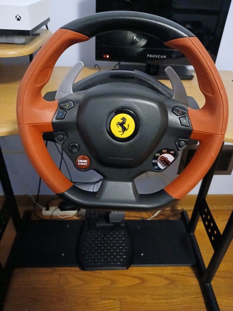 Thrustmaster - Ferrari 458 Spider Racing Wheel for Xbox One - Black/Red/Yellow