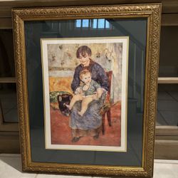 Mother And Child By Pierre August Renoir With CERTIFICATE OF AUTHENTICATION