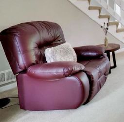 Leather electric recliner