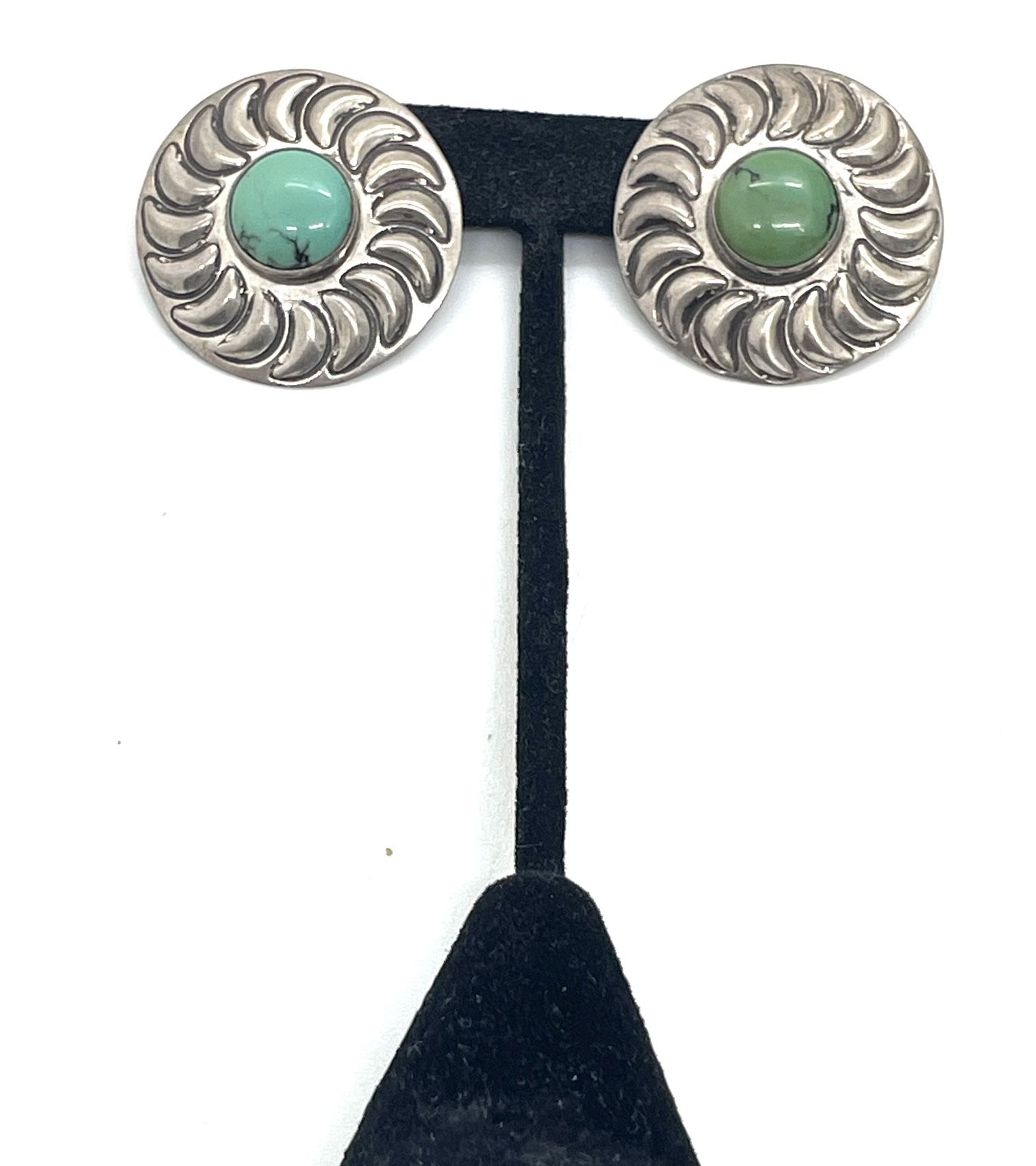 Ethnic Sterling Harris Lee Turquoise Earrings