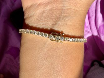 7.49 carat diamond tennis bracelet 14kt gold
