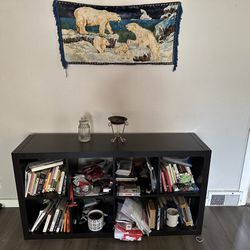 IKEA Shelves With Matching Side Table