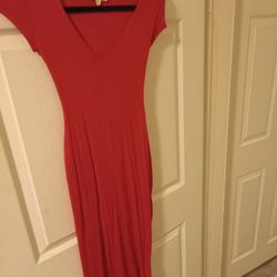 Short Sleeved Red Bodycon Dress