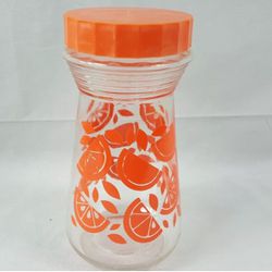 Vintage Glass Orange Juice Pitcher Screw Top