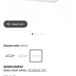 Glass shelf, white, 19 5/8x22 7/8 "