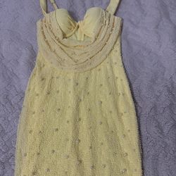 Oh Polly Yellow Pearl Dress 