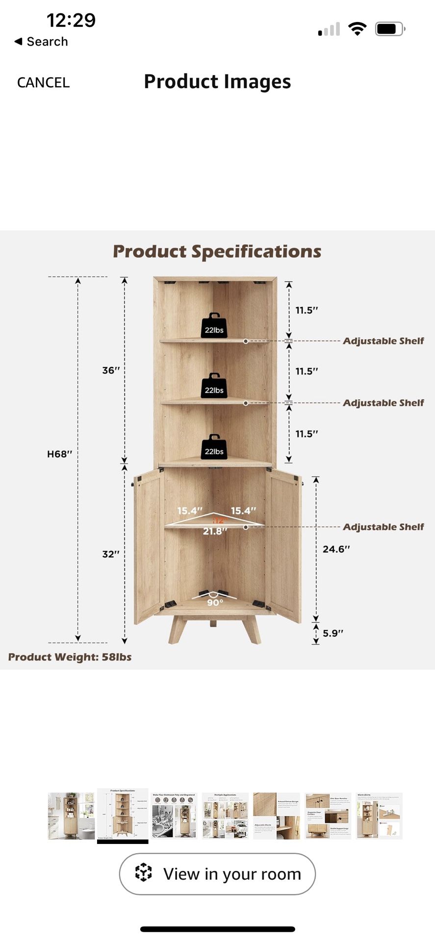 Rattan Corner Cabinet/Shelf