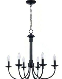 Bel Air Candle 6-Light Black Candle Chandelier Light Fixture