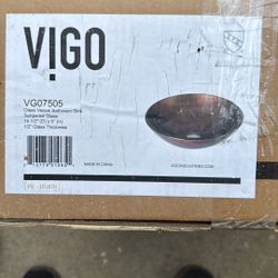 VIGO VG07505 Glass Vessel Bathroom Sink 1/2”Glass Thickness