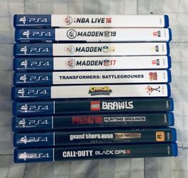 Play station ps4 game lot of 10 In very good condition adult owned fully functional