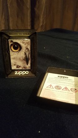 Retired Owl Face Zippo w/ Box