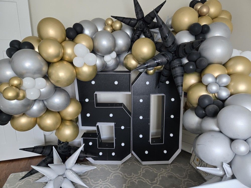 Beautiful Large 50 Birthday Decorations 4feet Number