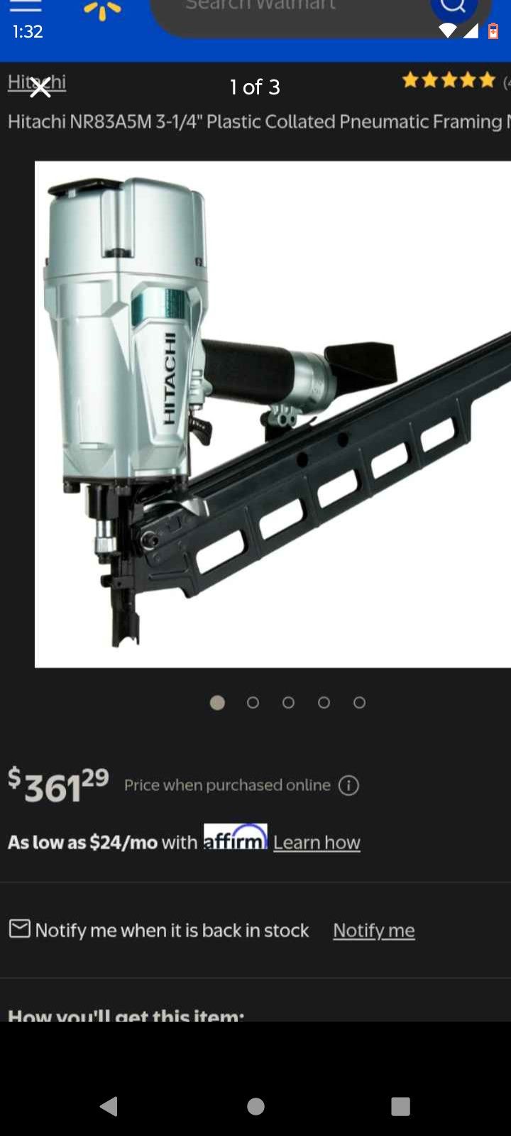 Hitachi Framing Nail Gun