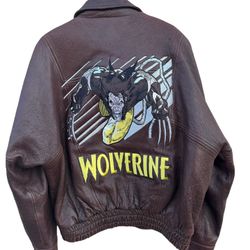 Leather brown Wolverine Jim Lee coat super rare x-men marvel