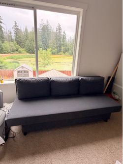 IKEA ALVDALEN, Sleeper sofa, Dark grey