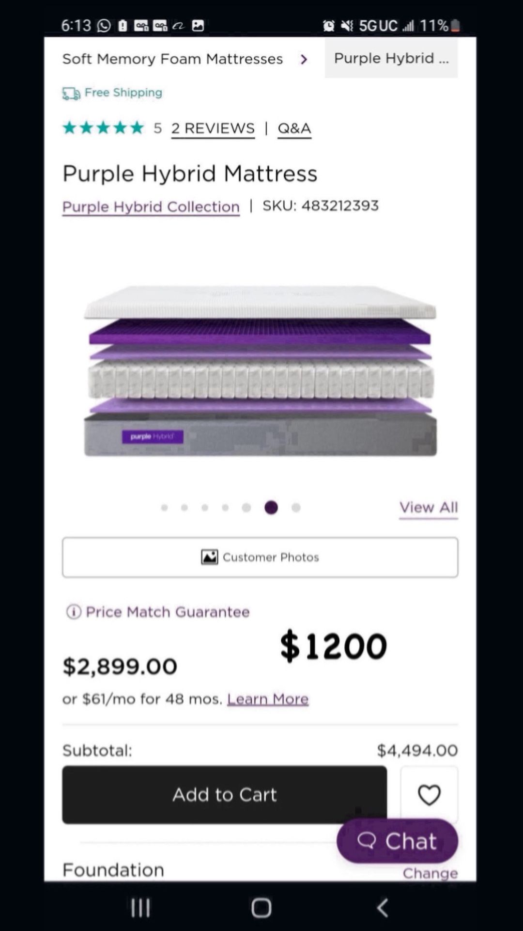 Mattress Purple