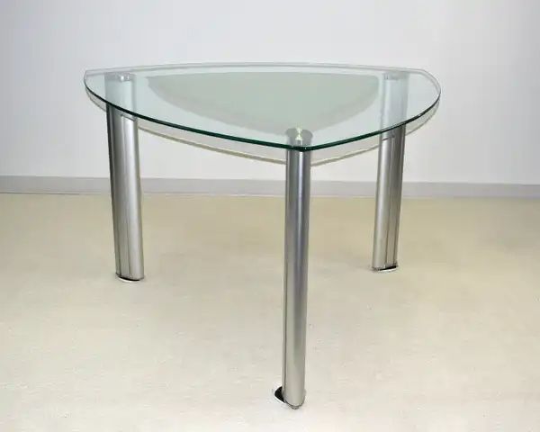 Onyx Metal Triangular Glass Dining Table 3 Chairs