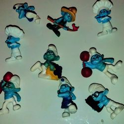 Lot Of 9 Limited Edition Smurfs Figures 