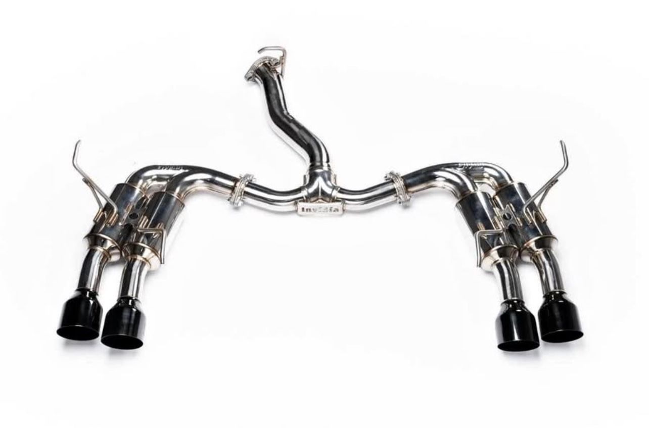 Invidia Gemini R400 Black Tip Quad Tip Exhaust 2015-2021 Subaru WRX STI