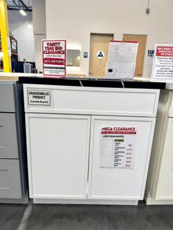 Warehouse FINAL SALE💥30" Slim White Storage drawer vanity base MORE sizes available!