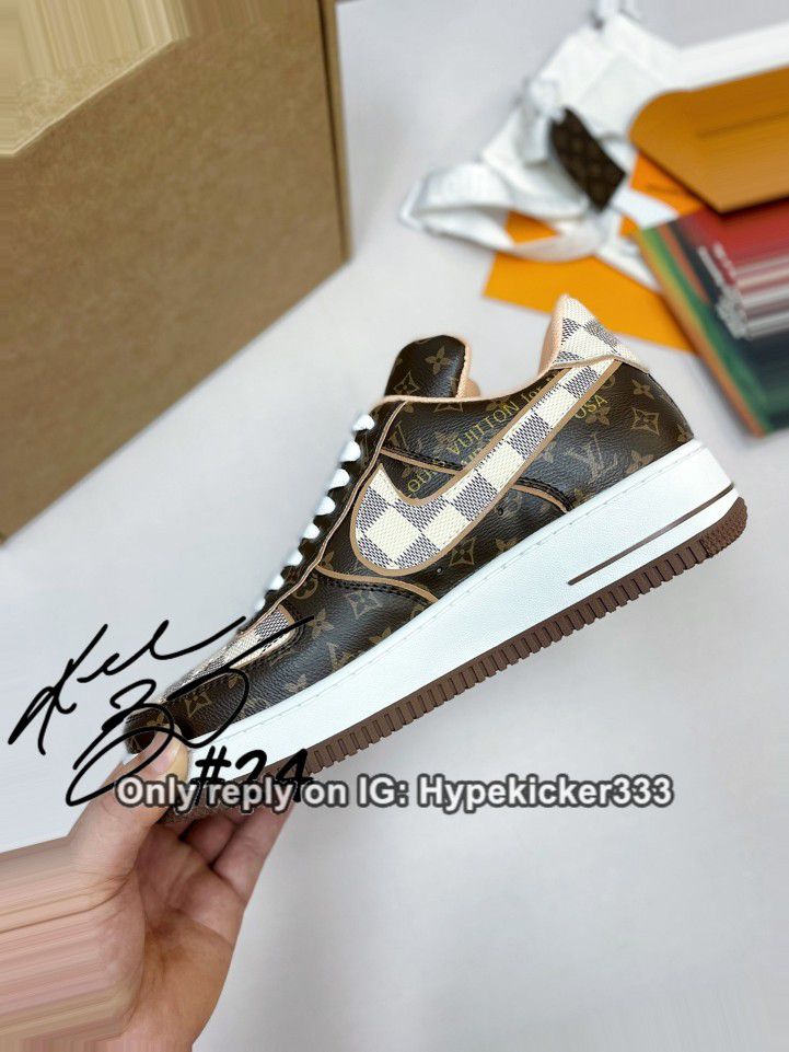 AF 1 Low x LV Monogram Brown Damier Azur Shoes Sneakers (With Box)  (SHIPPING ONLY READ THE DESCRIPTION) for Sale in New York, NY - OfferUp