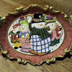 Vintage Fitz & Floyd Snowman Platter