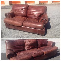 Genuine leather couch set free delivery 20 miles