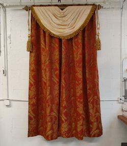 Stunning Jacquard Brocade Brocatelle Damask Pinch Pleat Drapery / Curtain Set burlesque theater drapes curtains window shades blinds