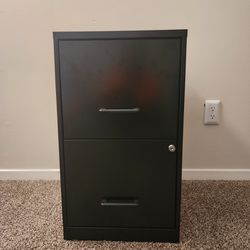 Black 2 Drawer File Cabinet
